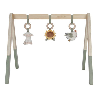 little farm wooden baby gym green pastel colours