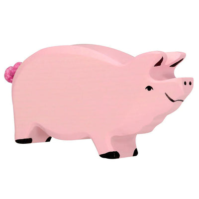 Holztiger wooden pink boar pig figure
