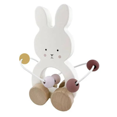 jabadabado wooden pull bunny baby toy