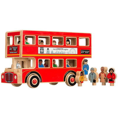 lanka kade red london bus wooden toy for children