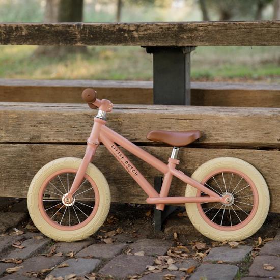 Little Dutch Balance Bike Matt Pink Pumpkin Brown