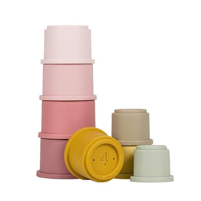 little dutch plastic pink stacking cups toy for babies and toddlers