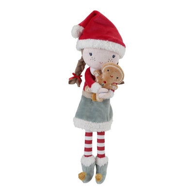 Little Dutch Rosa Christmas soft doll child's toy holding gingerbread cookie