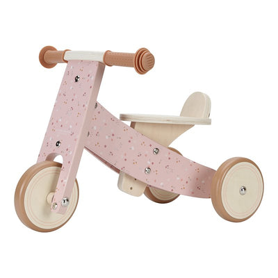 little dutch child's wooden pink tricycle flower design