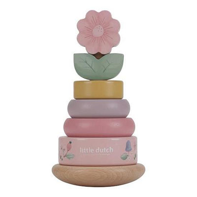 little dutch fairy garden wooden pink ring stacker