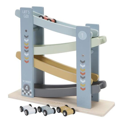 blue childrens toy wooden ramp racer by little dutch 