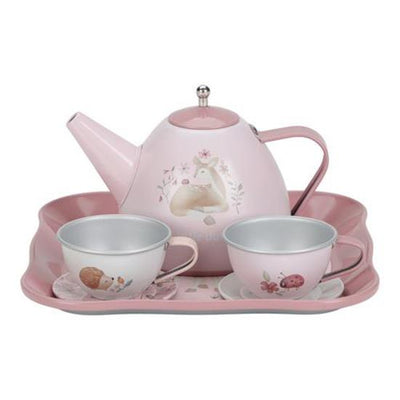 child's pink fairy garden play tea party set picnic case by little dutch 