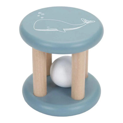 little dutch roller rattle ocean blue wooden baby toy