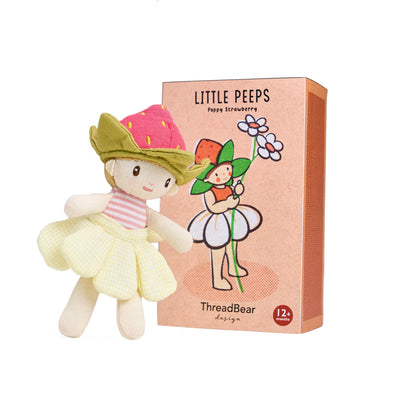 poppy strawberry little peeps childs toy by thread bear