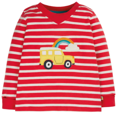 Frugi Easy on Top - Red Stripe / Truck