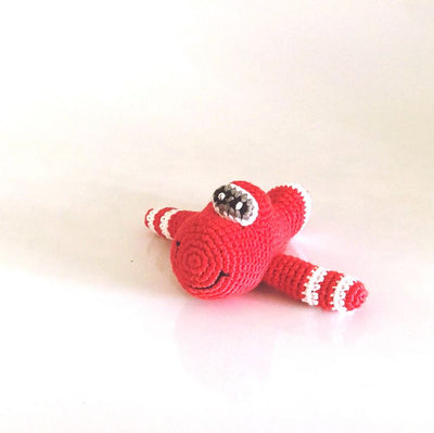 Pebble child red plane rattle toy